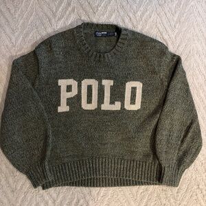Polo Ralph Lauren Logo Green Knit Sweaters M